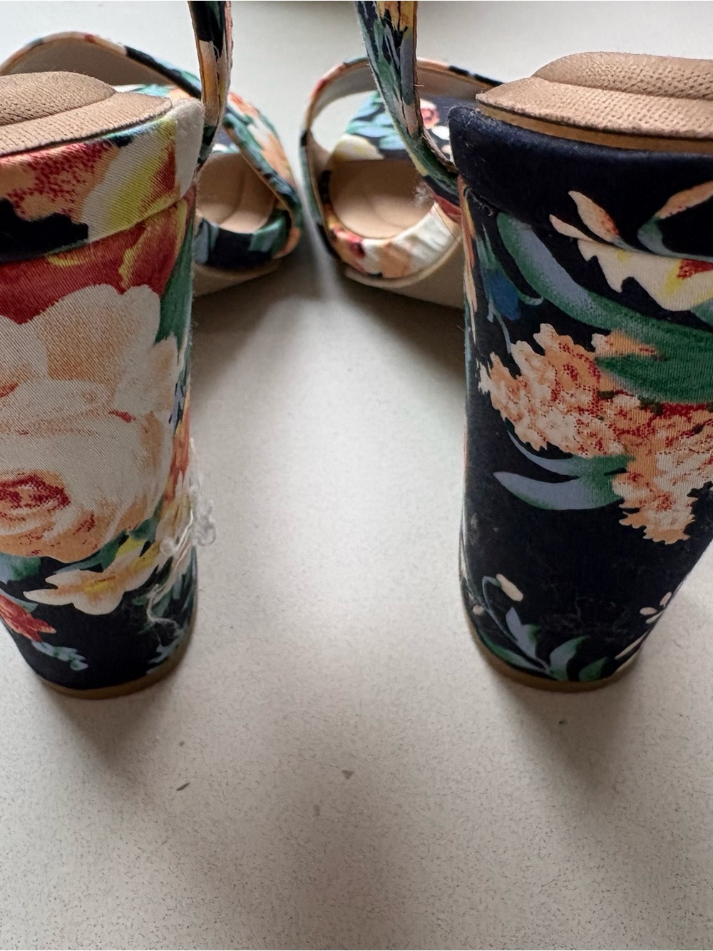 Apt. 9 Navy Floral Ankle-Strap Block Heels - Picture 7 of 8